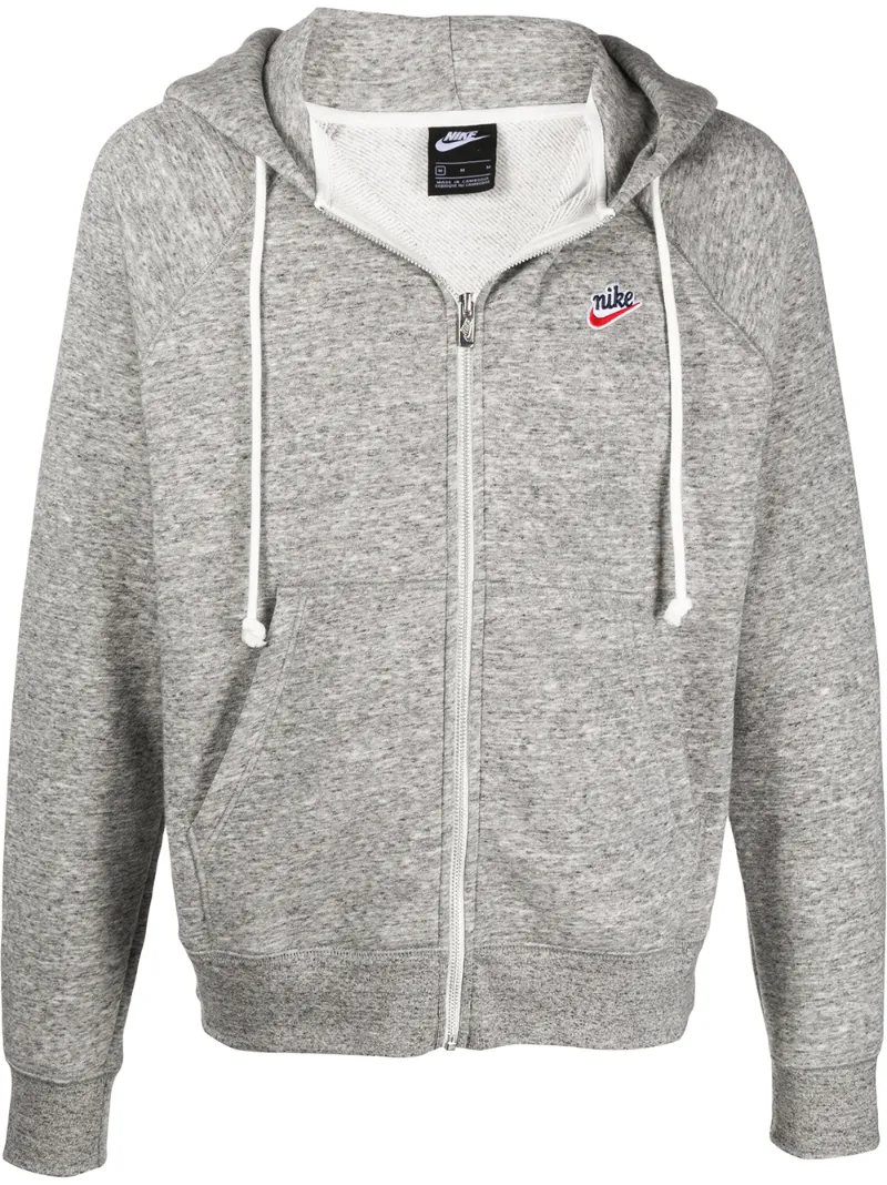 Nike Logo Patch Hoodie In Grey