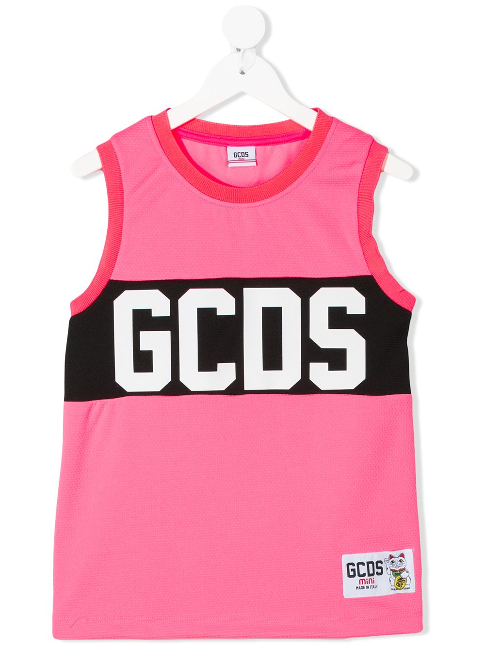 Gcds Kids' Logo Print Tank Top In 粉色