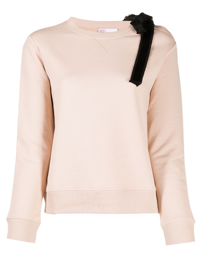 Shop Red Valentino Bow Detail Sweatshirt In Neutrals