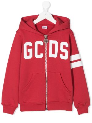 girls red zip up hoodie