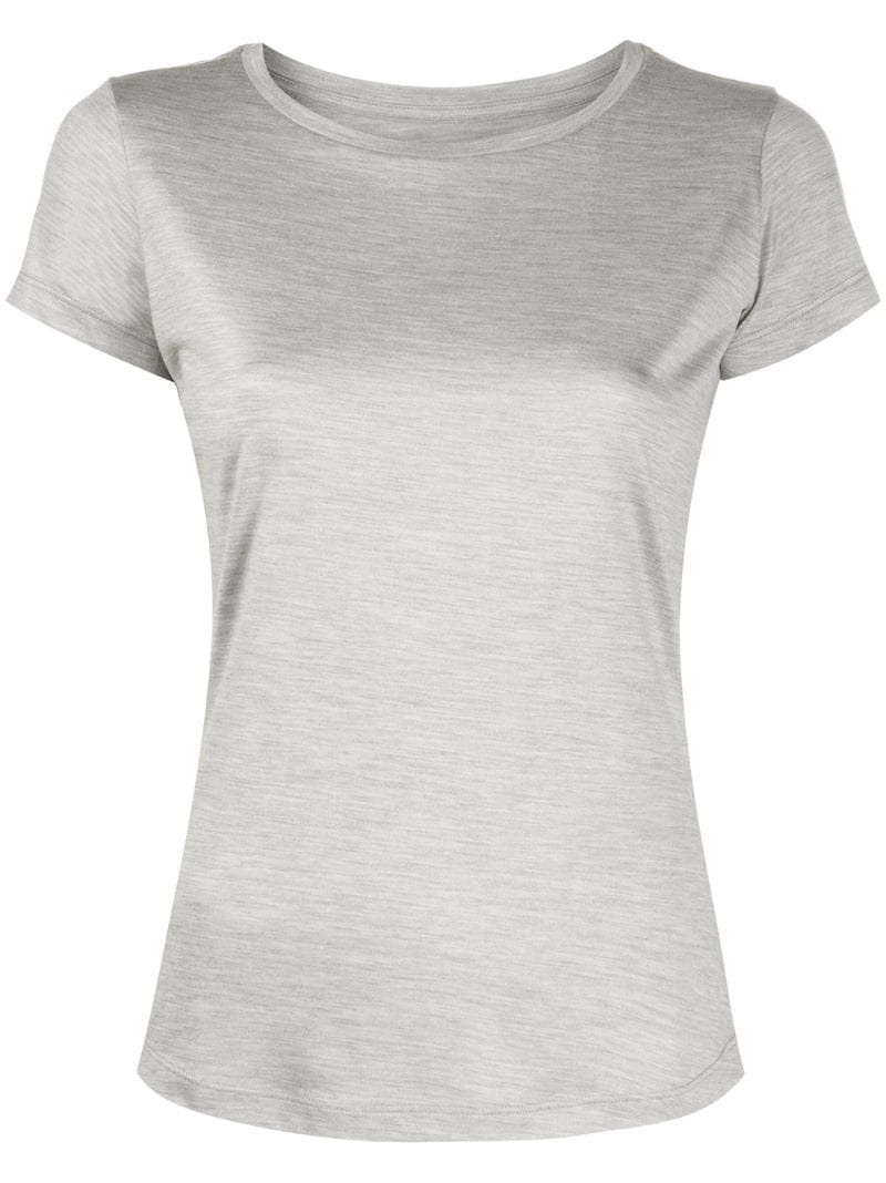 Incentive! Cashmere Round Neck Silk T-shirt In Grey