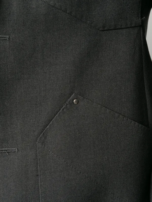 RICK OWENS リックオウエンス Grey Jacket with Patch Pockets Rick Owens Geometric Pocket Blazer | Grey | FARFETCH