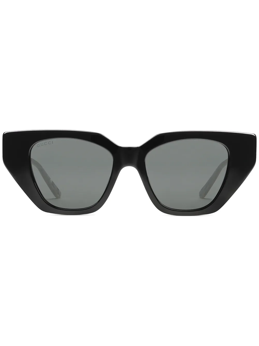 

Gucci Eyewear lentes de sol con armazón angular y gemas - Negro