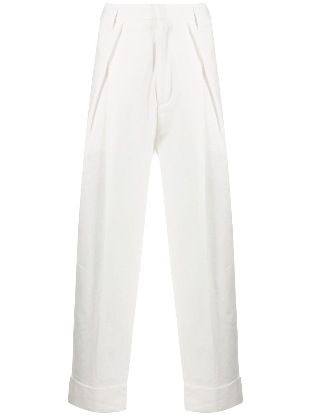 Ann Demeulemeester Cropped Tapered Trousers In White