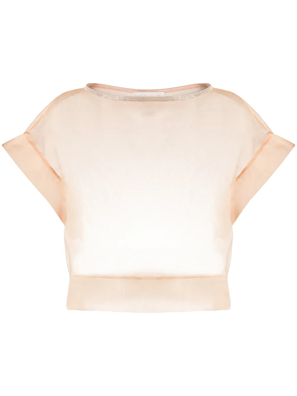 blouse crop à effet de transparence