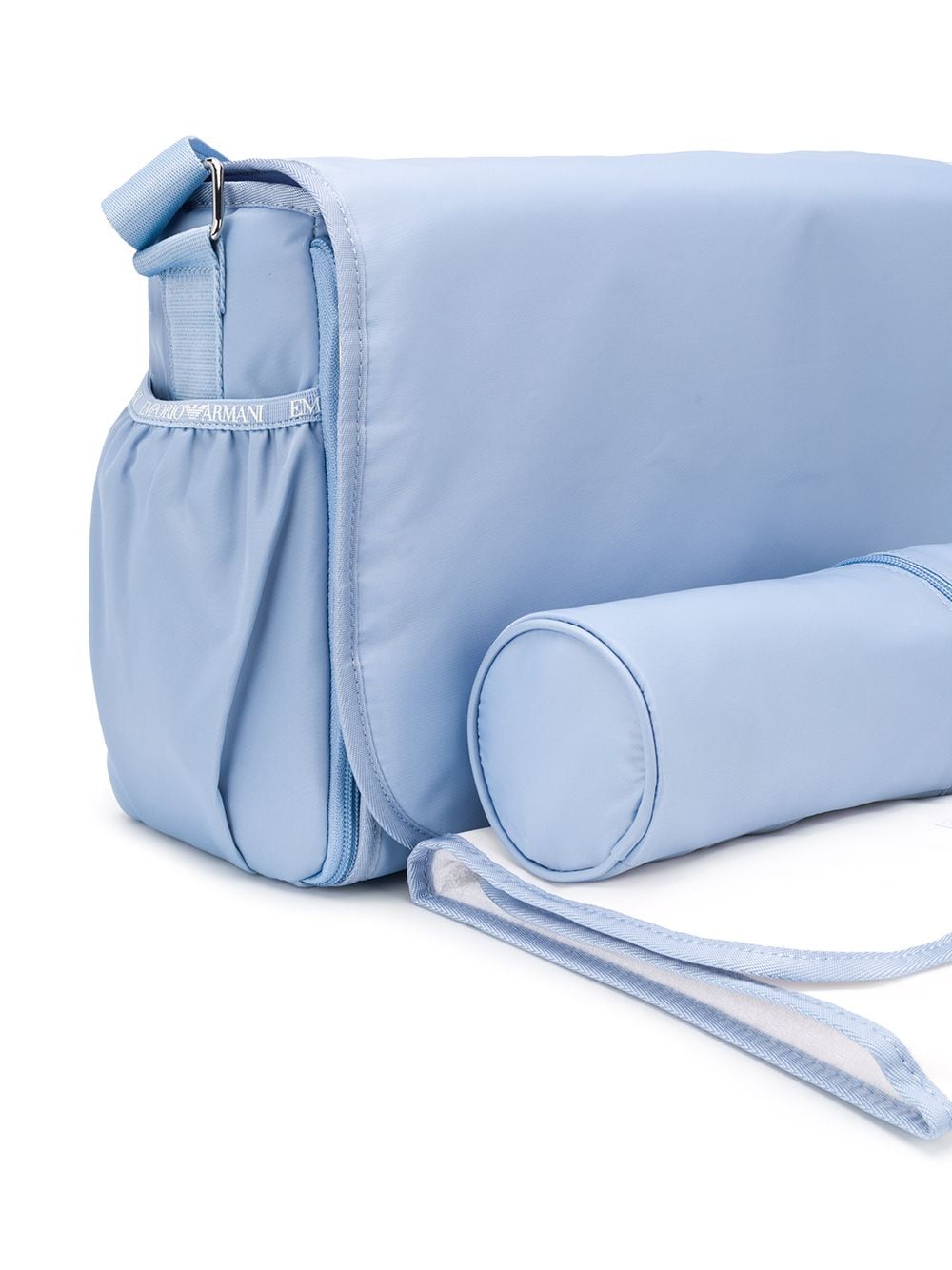 Shop Emporio Armani Skull Plaque Baby Changing Bag In Blue