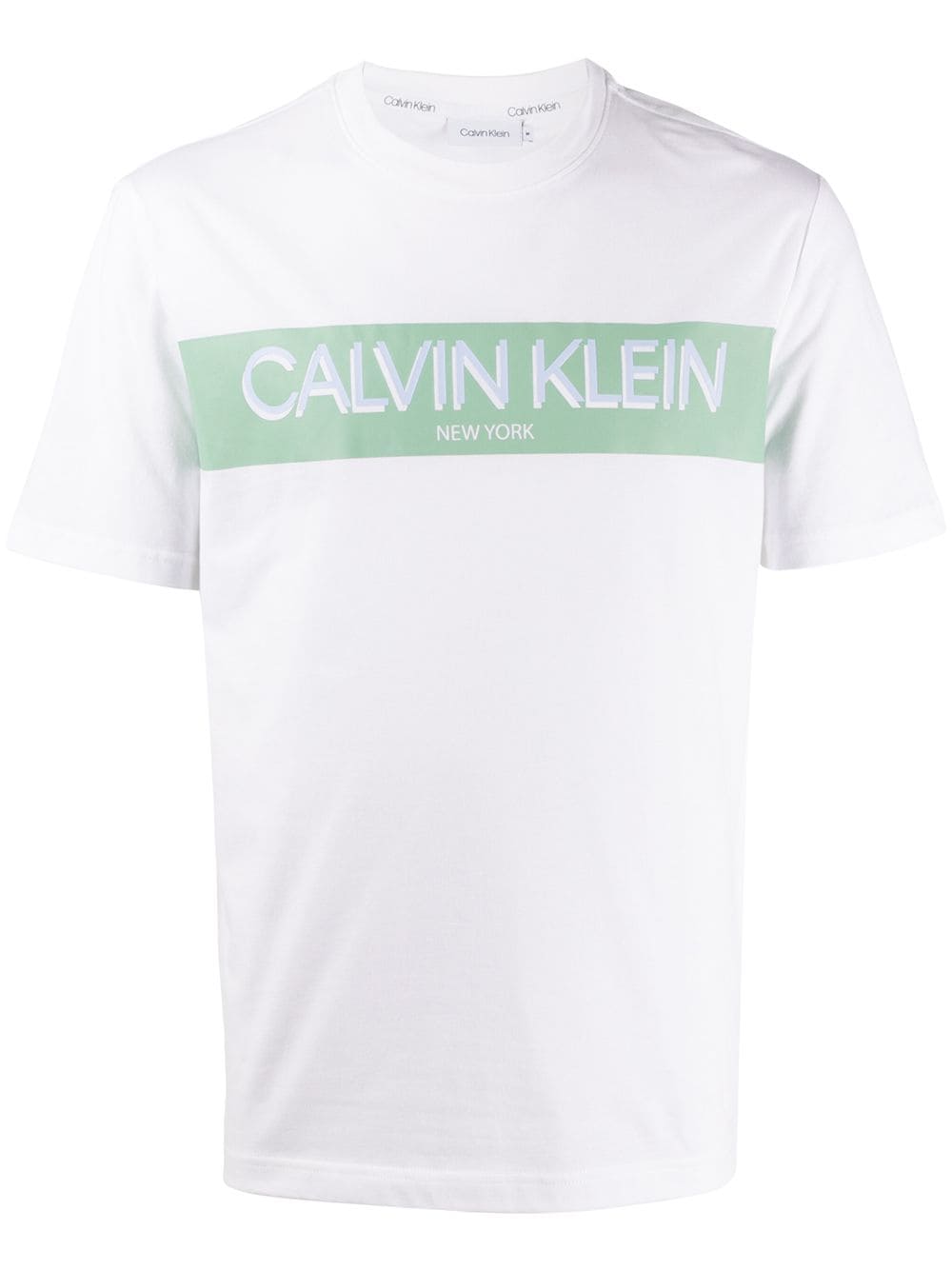 Calvin Klein Logo-print Crew Neck T-shirt In White