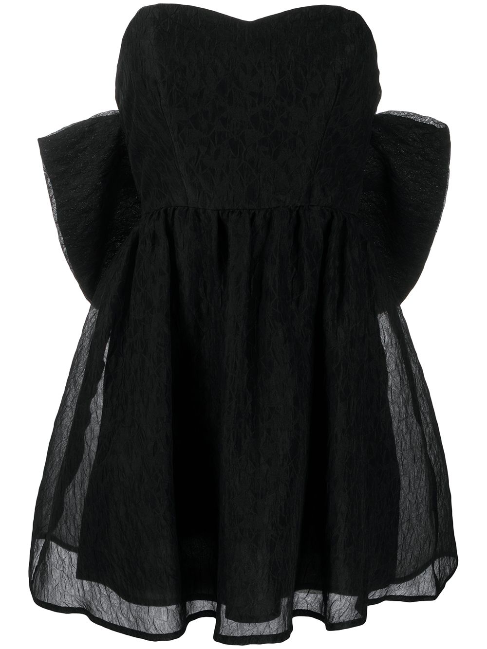 P.a.r.o.s.h Oversized Bow Mini Dress In Black