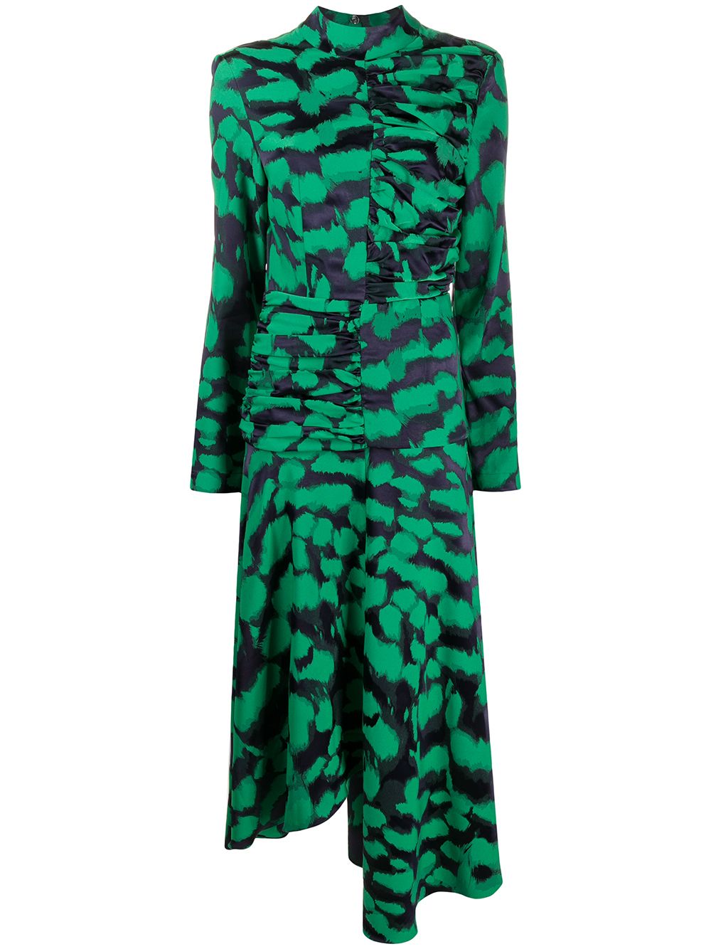 Shop Materiel Geometric Print Asymmetric Dress In Green