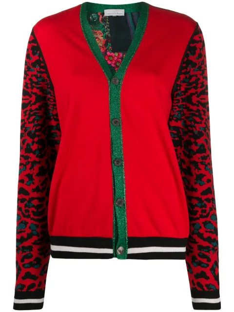 Pierre-Louis Mascia leopard-print contrast cardigan 
