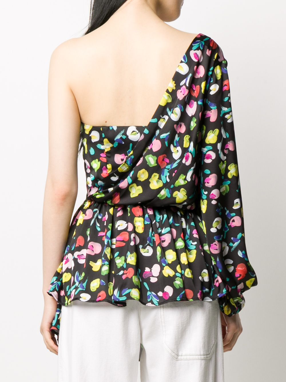 фото Amen one shoulder floral print blouse