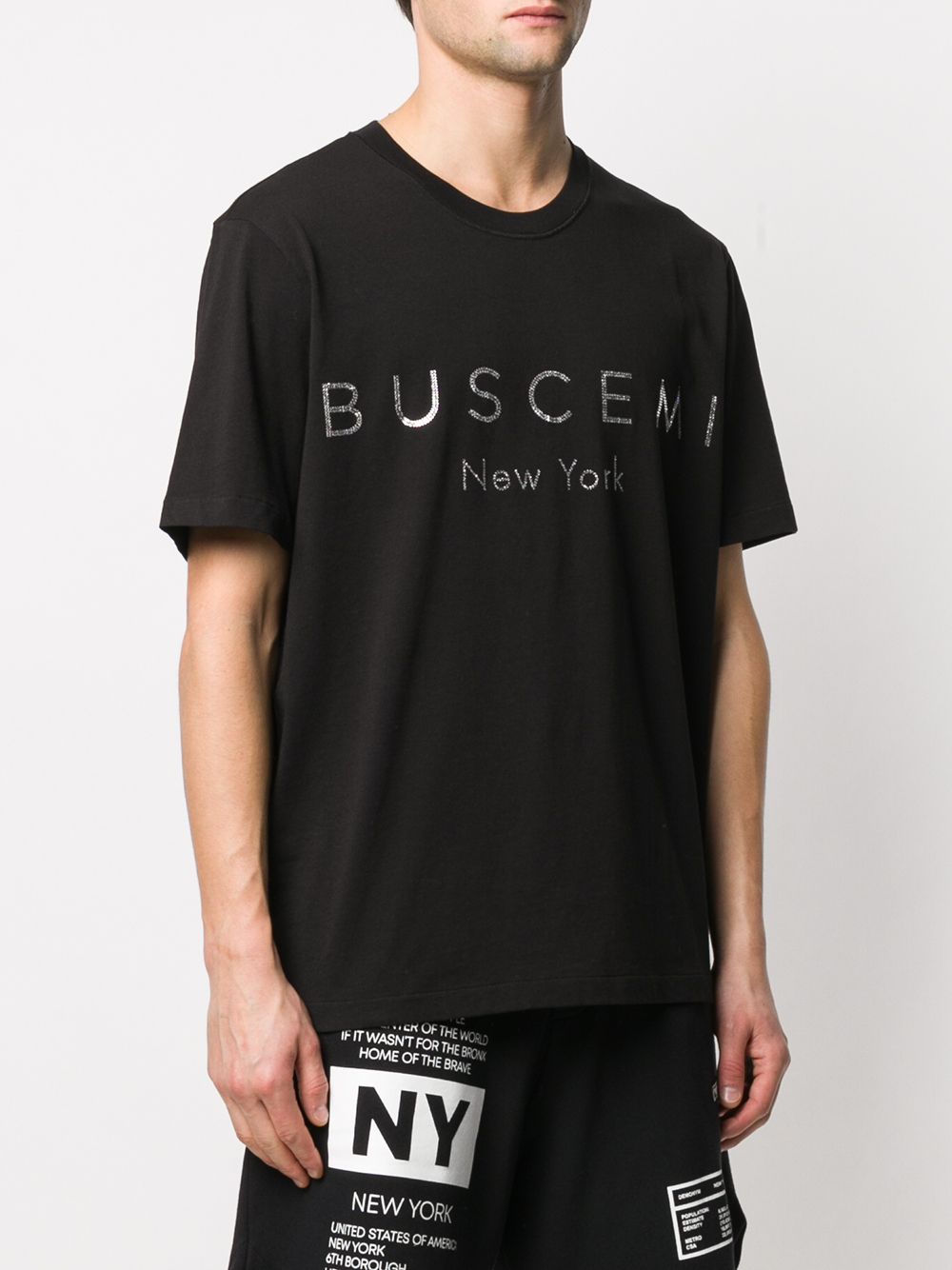 фото Buscemi rhinestone logo crew-neck t-shirt