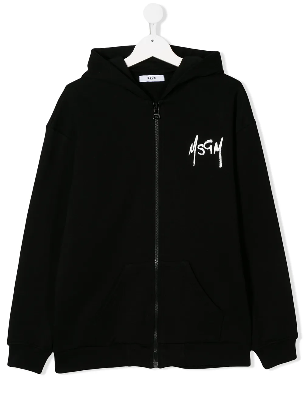 Msgm Kids' Logo Print Hoodie In Black