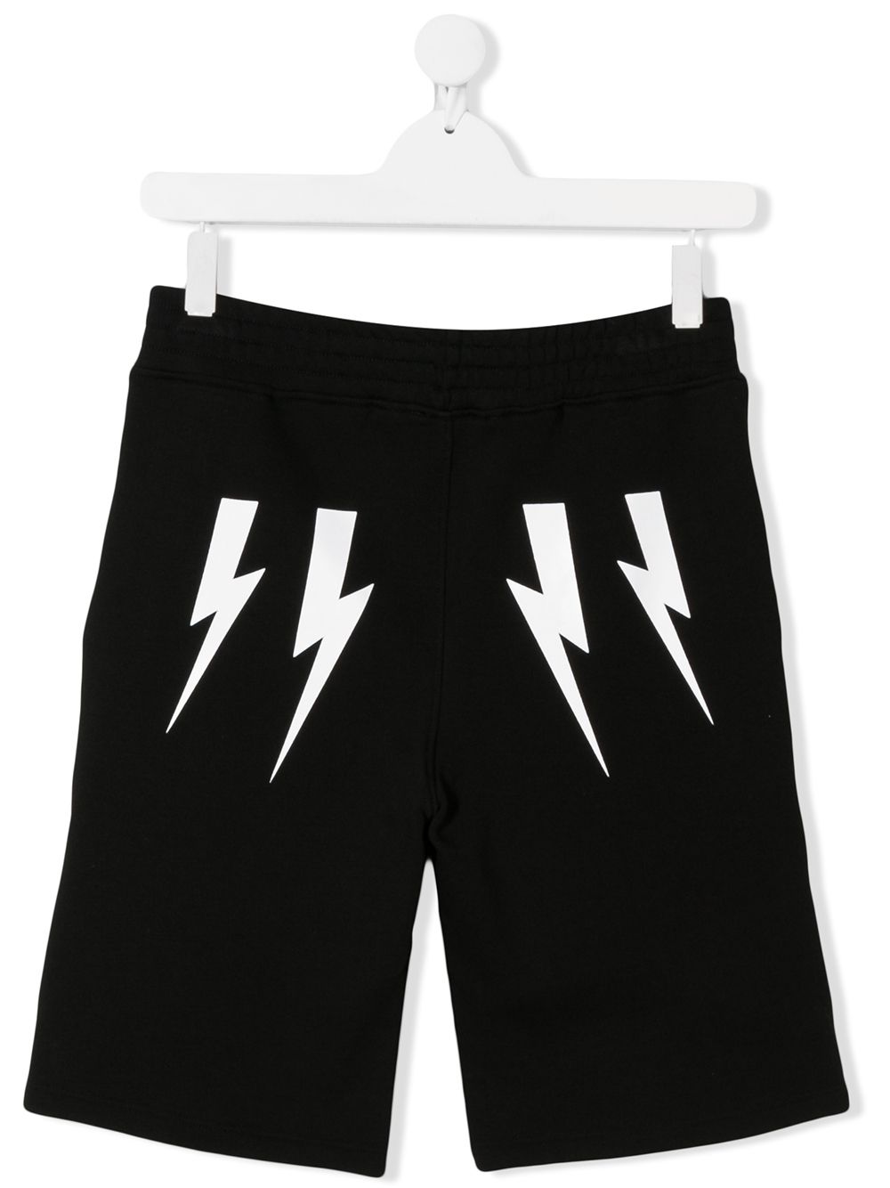 Neil Barrett Teen Lightning Bolt Print Shorts In 黑色