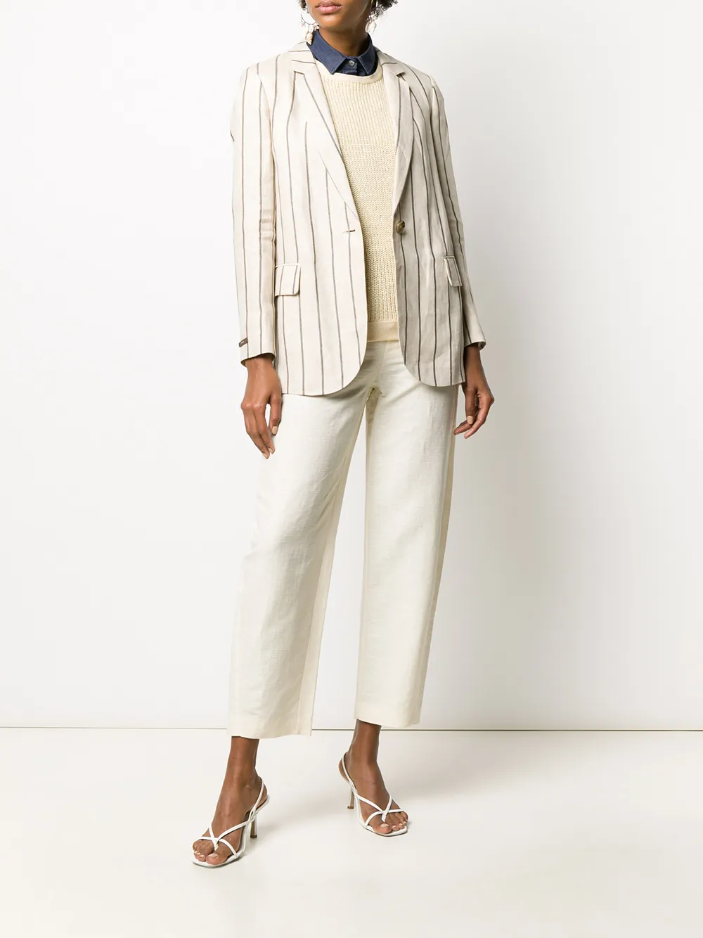 Peserico Verfraaid hemd - Beige