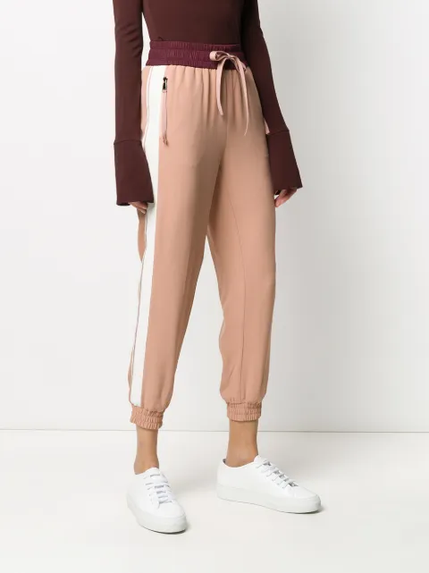 panelled track pants with elasticated drawstring waist