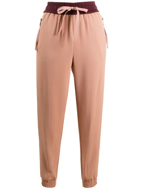 panelled track pants with elasticated drawstring waist