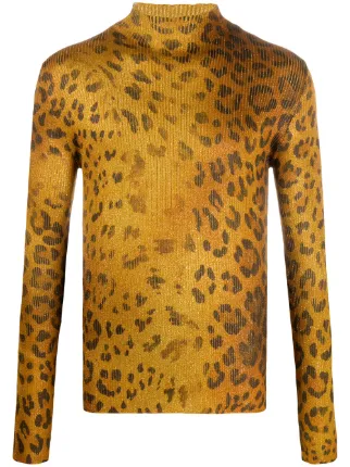 leopard cardigan men