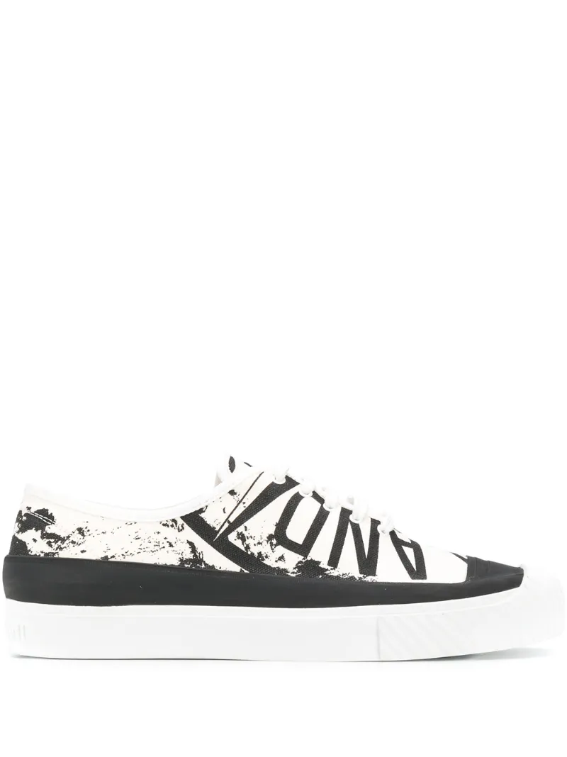 Stone Island – printed slip-on sneakers – men – Canvas/Rubber/Cotton – 40, 41, 42, 43, 44, 45 – White
