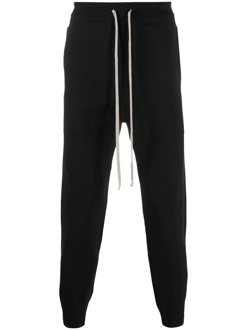 Rick Owens Plain Slim-fit Track Trousers In Black