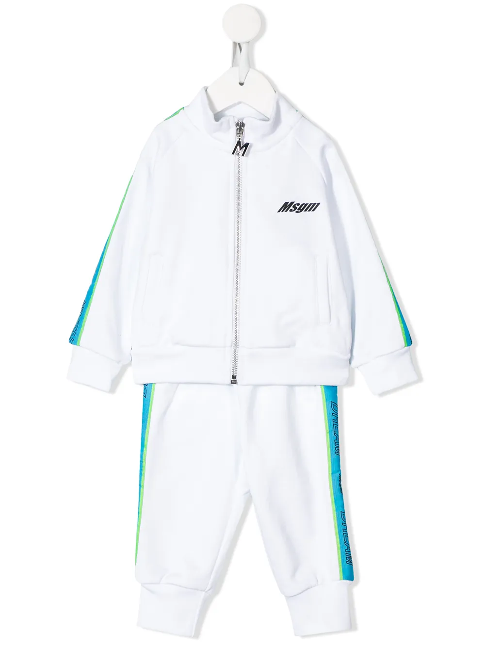 Msgm Babies' Logo Print Tracksuit In White