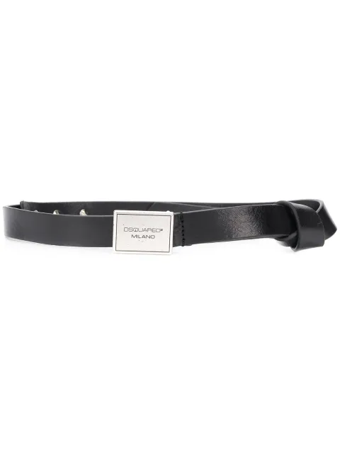 DSQUARED2 logo-plaque knotted belt