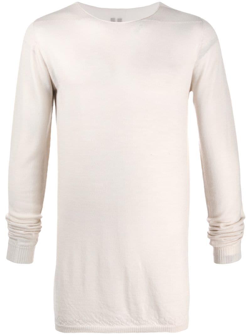 Rick Owens Longline Lightweight Jumper In Neutrals