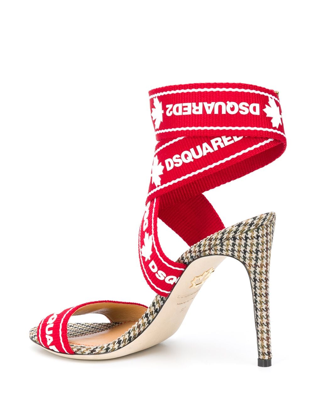 фото Dsquared2 босоножки в клетку с логотипом