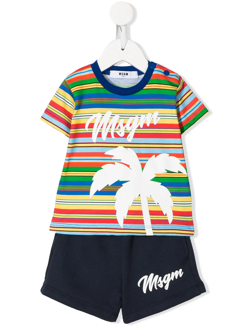 Msgm Babies' Striped Print Tracksuit In Variante Unica