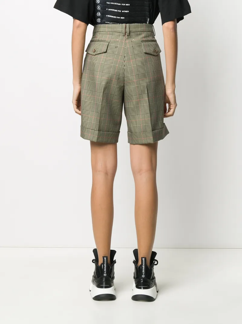 MAISON MARGIELA CHECKED HIGH-WAISTED SHORTS