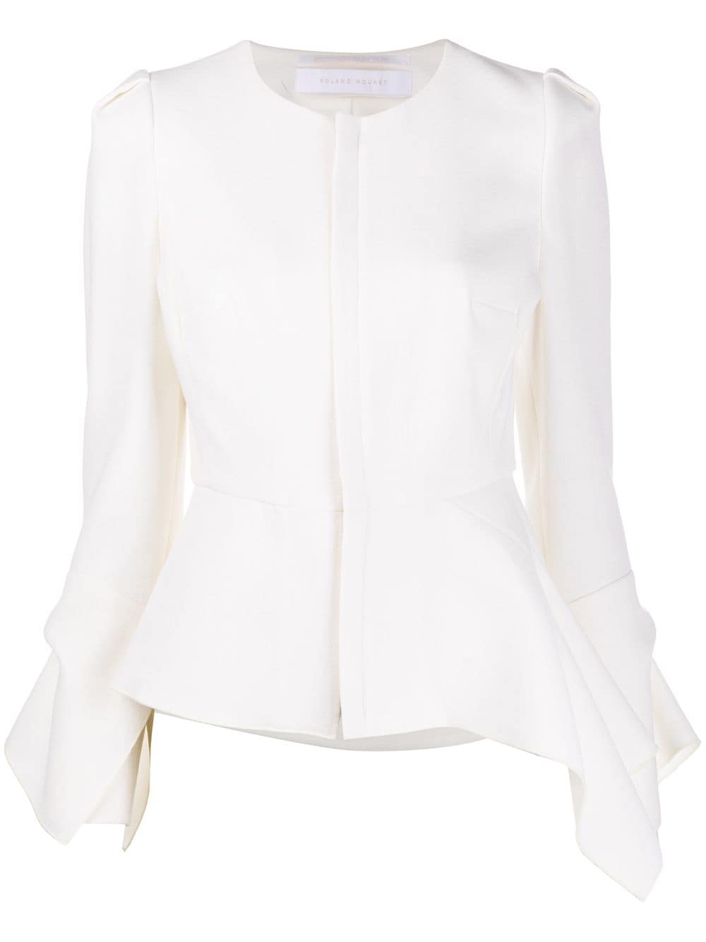 Roland Mouret Fitted Peplum-hem Jacket In White