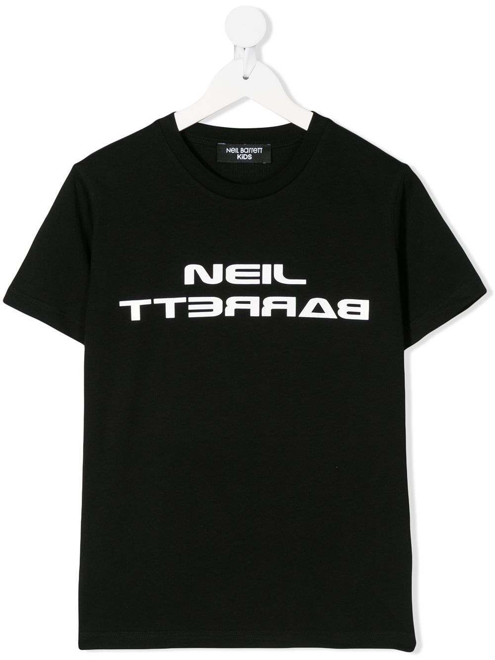 Neil Barrett Kids' Reverse Logo T-shirt In 黑色