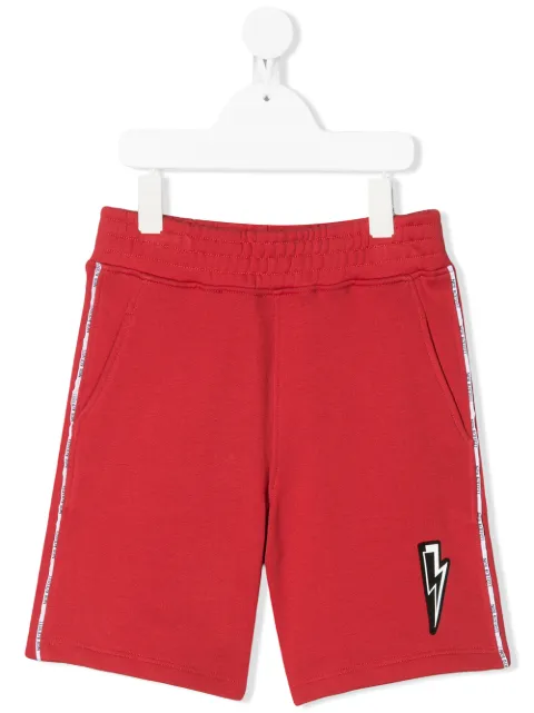 Neil Barrett Kids logo-trimmed track short