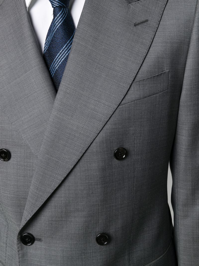 Shop Dolce & Gabbana Two-piece Double-breasted Suit In Grey