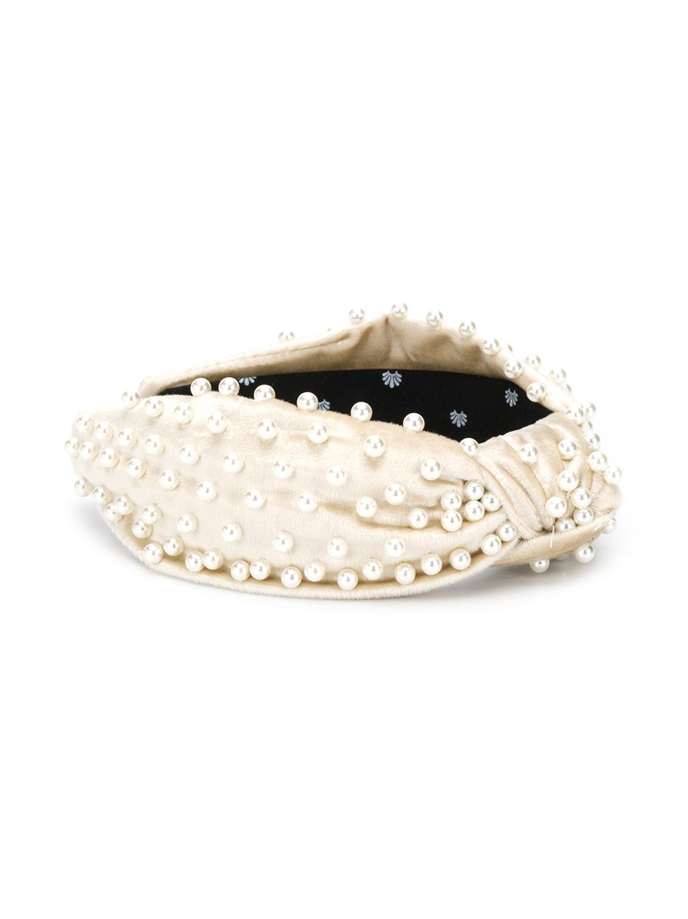 фото Lele sadoughi pearl-embellished velvet headband