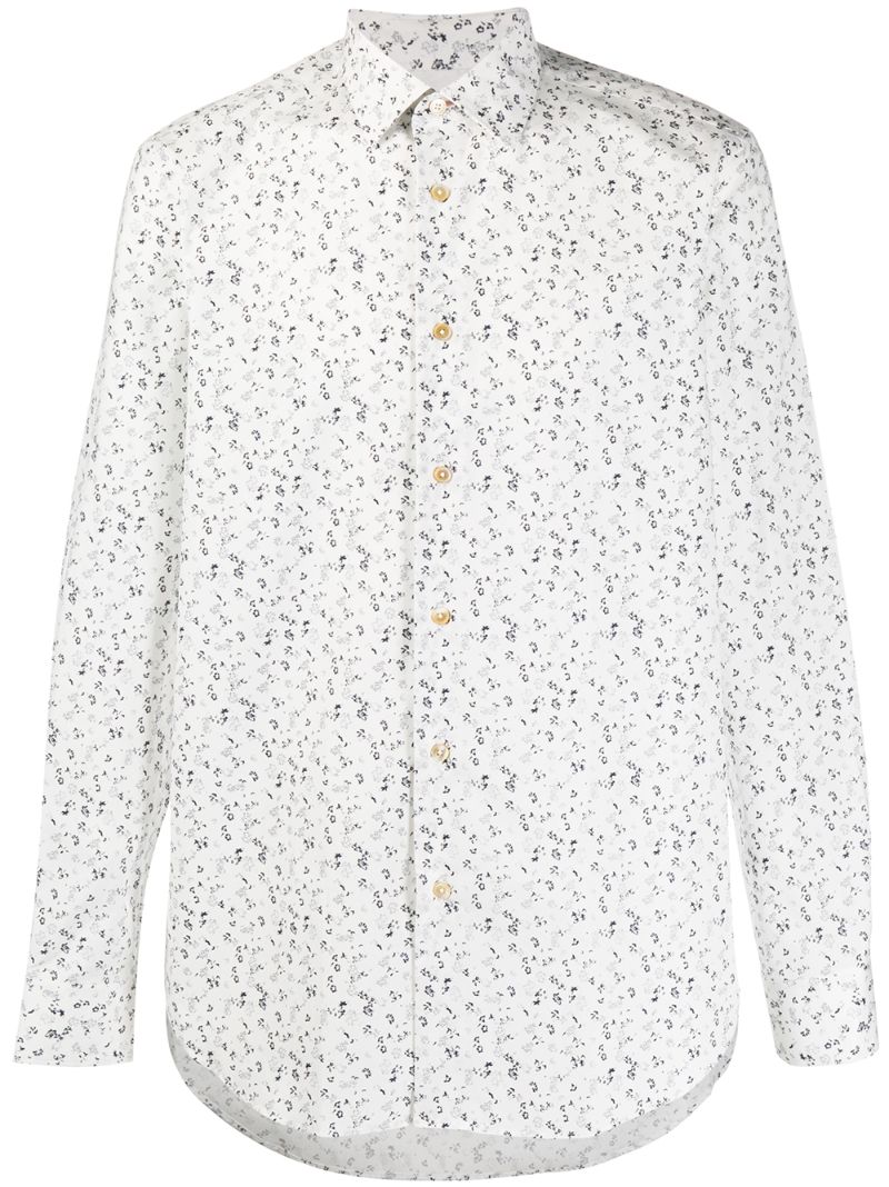 Paul Smith Ditsy Floral Print Shirt In White