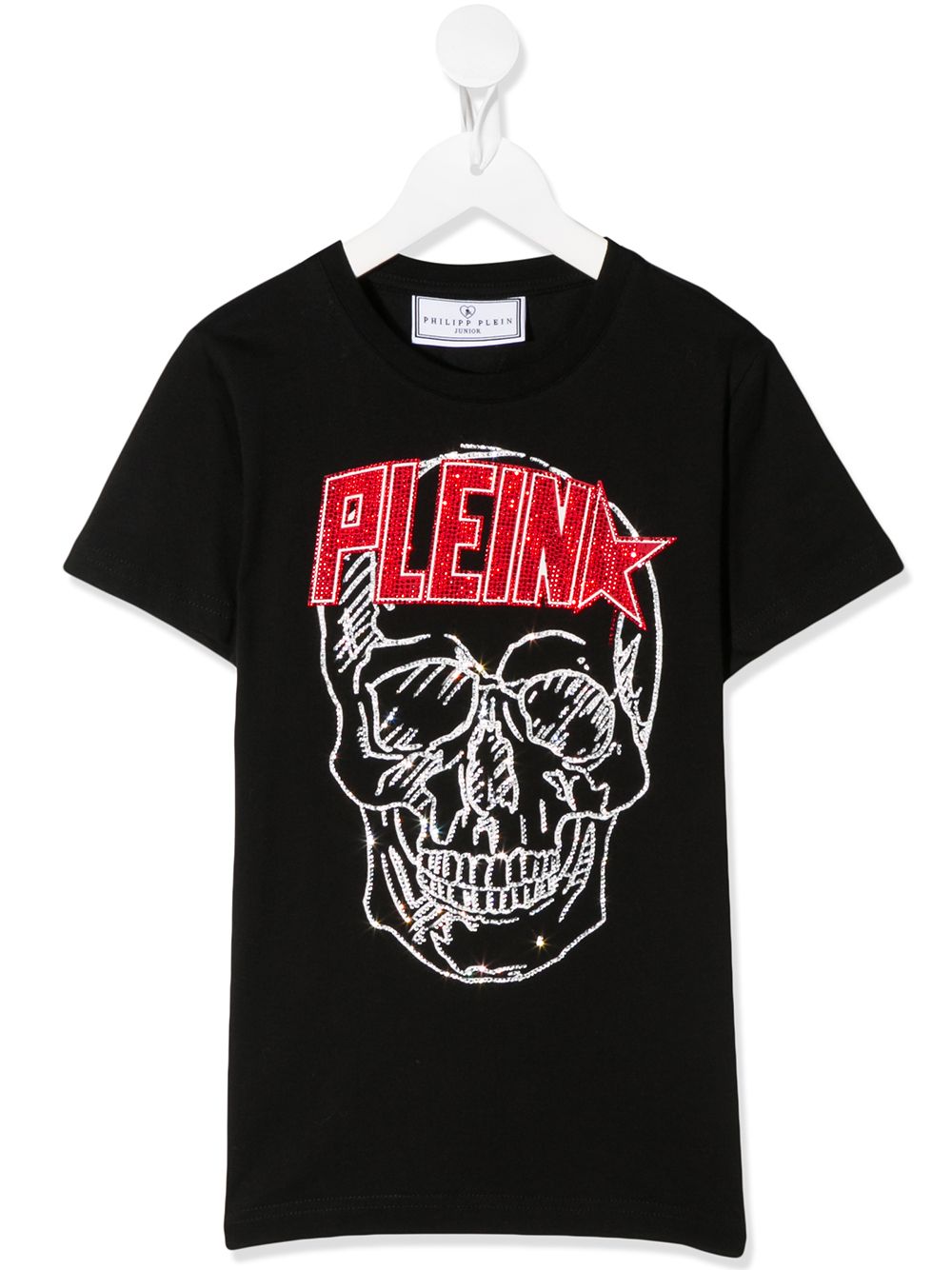 Shop Philipp Plein Embellished Logo Skull Print T-shirt In Black