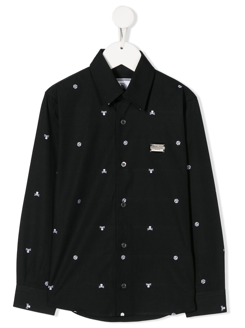 PHILIPP PLEIN SKULL-EMBROIDERED SHIRT 