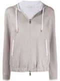 Peserico marl zip through cotton blend hoodie - Neutrals