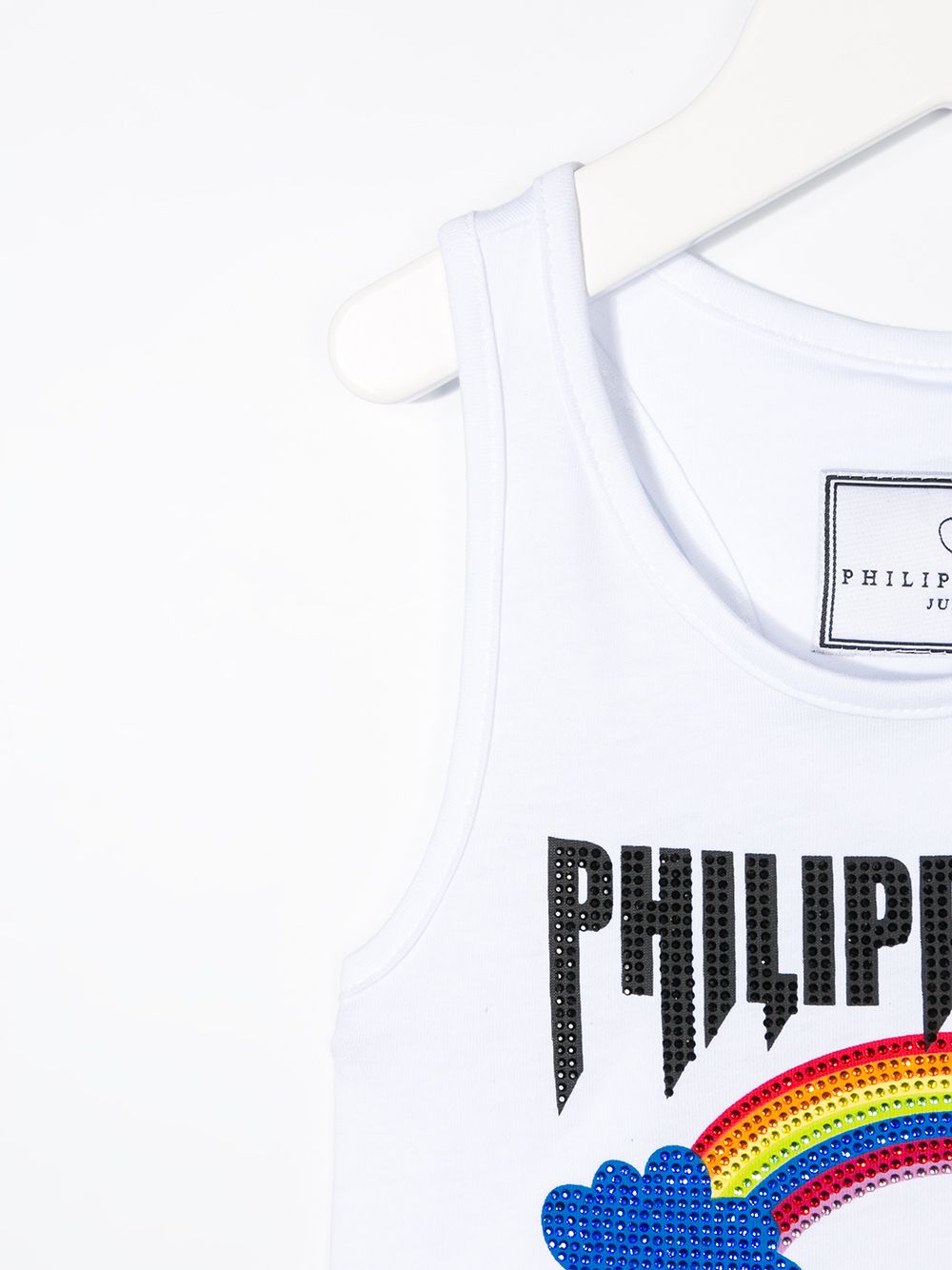 фото Philipp plein junior топ с графичным принтом и логотипом