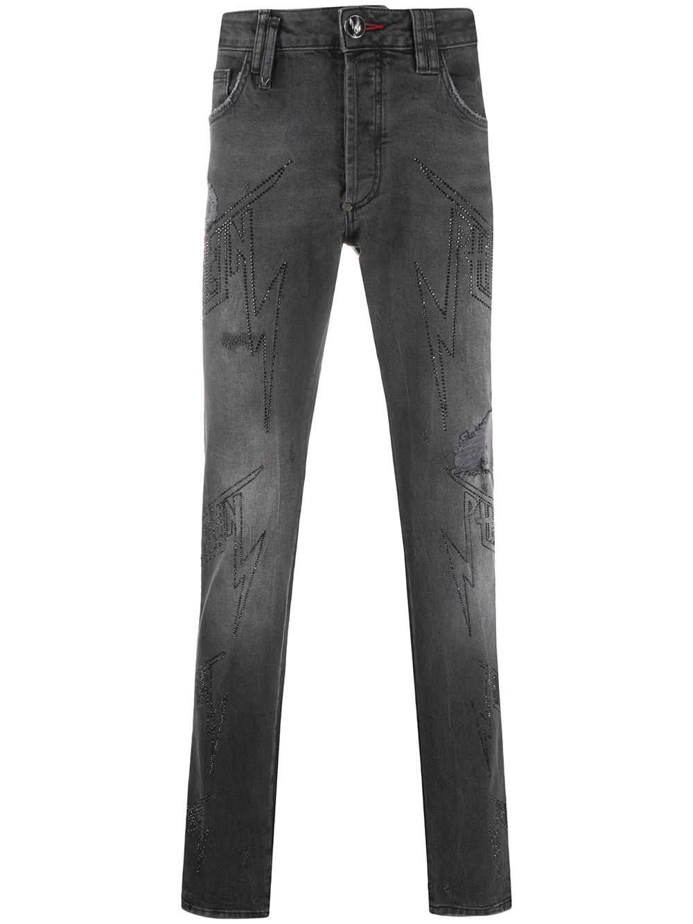 

Philipp Plein jeans con logo y detalles - Gris