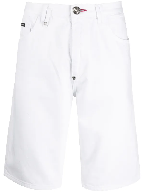white bermuda jean shorts