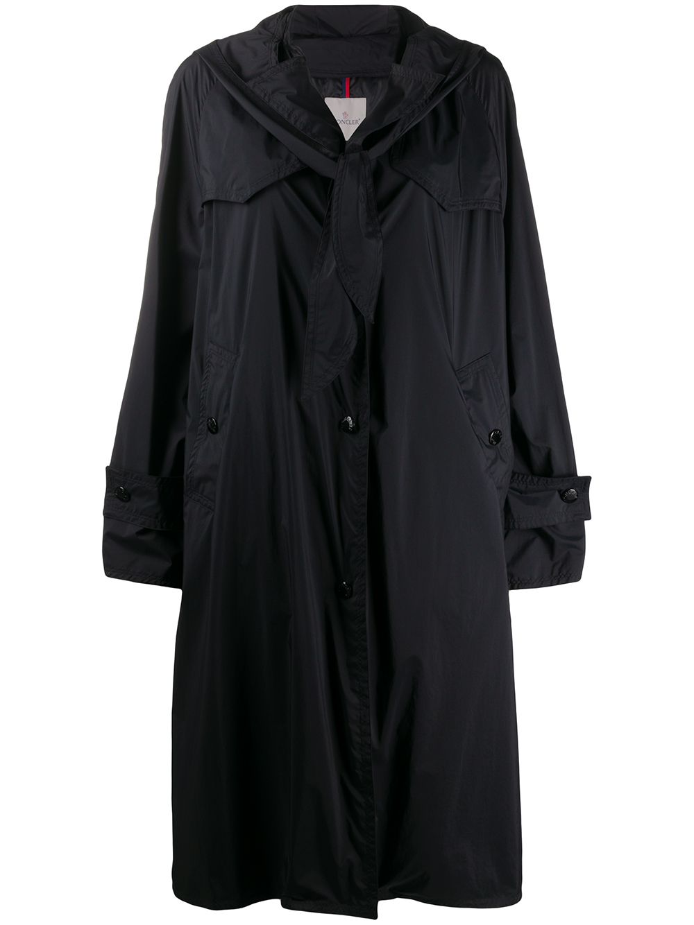 Moncler Vanille Oversized Padded Trench In Black