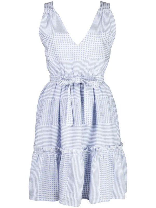 white and blue beach dress