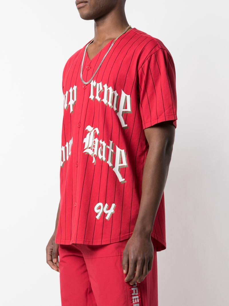 Shop Supreme Love Hate Baseball Shirt In Red