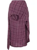 colville plaid asymmetric shirt-style skirt - Pink
