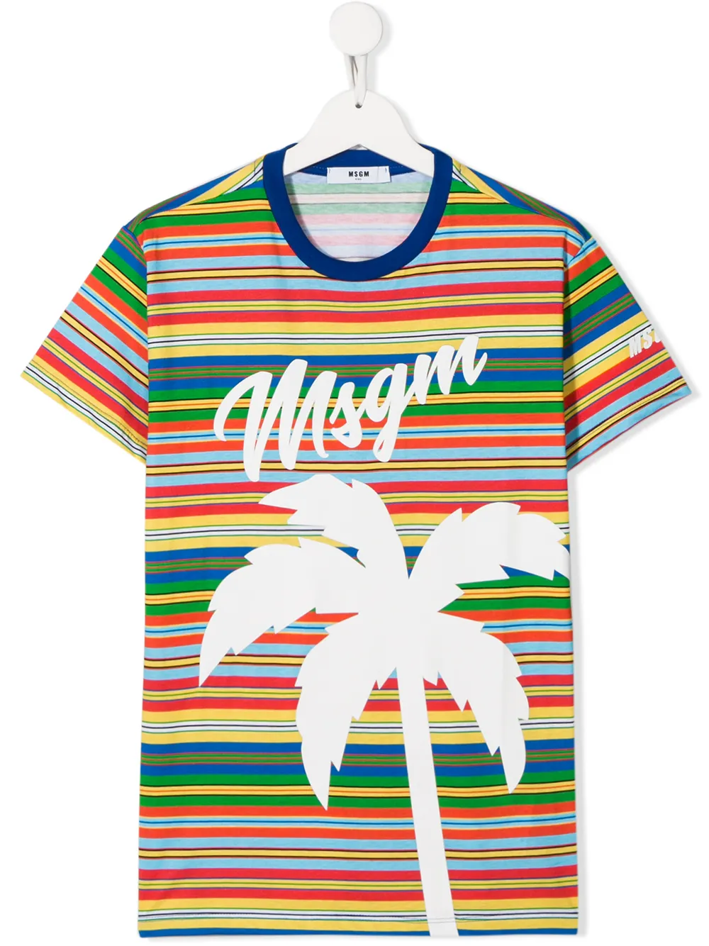 Msgm Kids футболка с полосками и логотипом