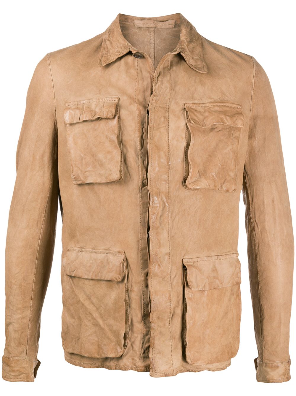 Shop Salvatore Santoro Leather Short Jacket In Neutrals