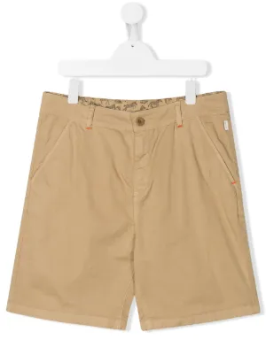 Paul Smith Junior شورت تشينو بخطوط جلد الحمار الوحشي
