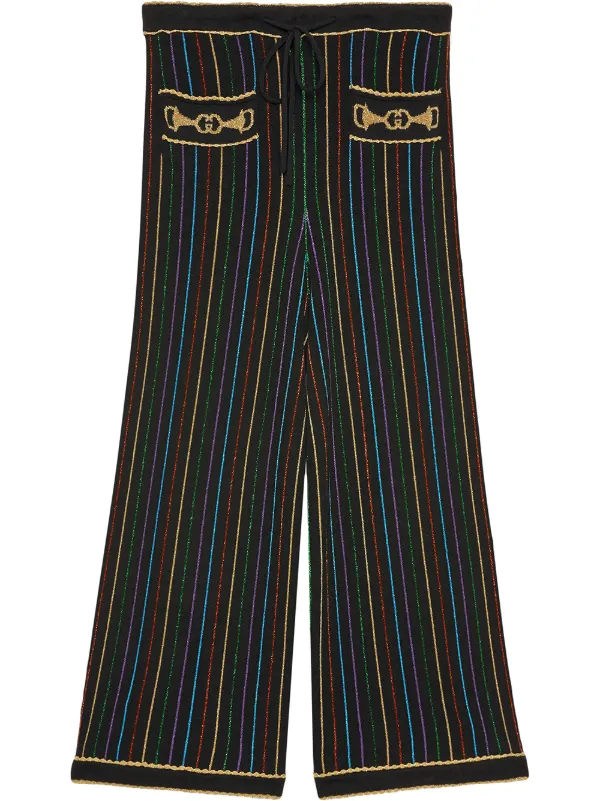 【おトク】 GUCCI SALE ロゴ入りポケット ラメストライプジャケット - ノーカラージャケット